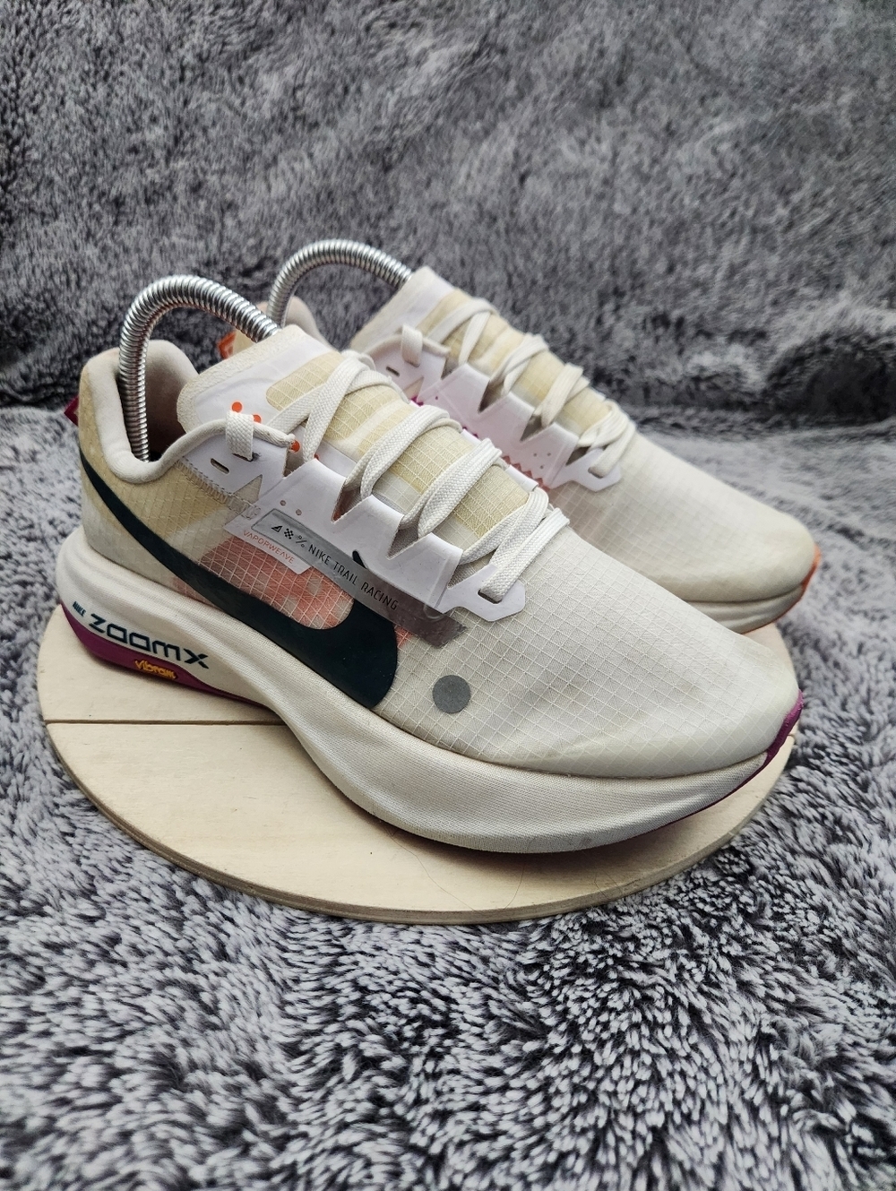 Nike ZoomX Ultrafly Trail Prototype Ivory Orange Running Shoes Women's Size 8